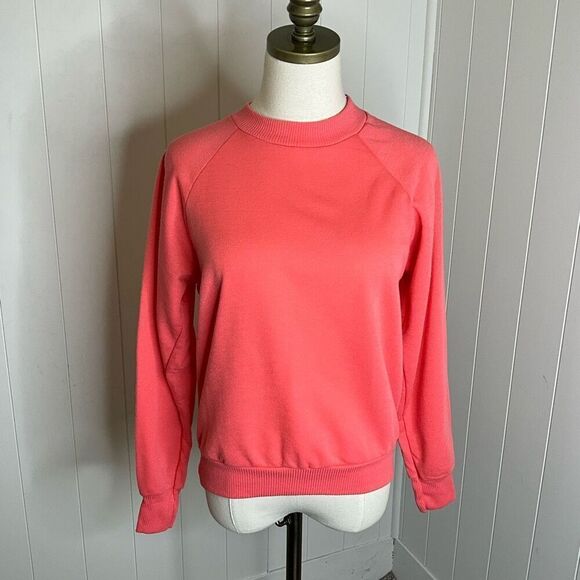 Vintage 70s 80s Sears Bazaar Women's Medium Coral Pink Pullover Knit Sweater USA - Picture 1 of 12